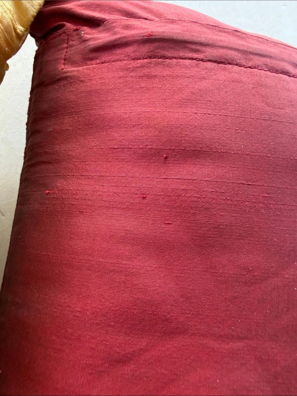 Set of Decorative Throw Pillow Covers in Gold and Burgundy